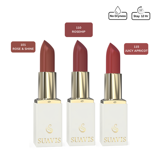 Combo - Rose & shine (101), Rosehip (110) and Juicy apricot (115)
